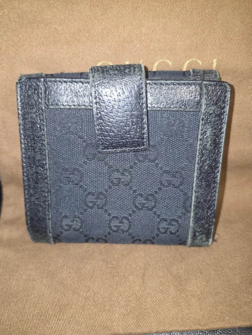 Vintage Gucci GG Monogram Canvas Compact Wallet